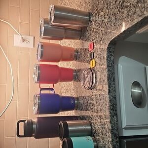 YETI Tumblers and Bottles in Teal, Purple, Pink, and Silver